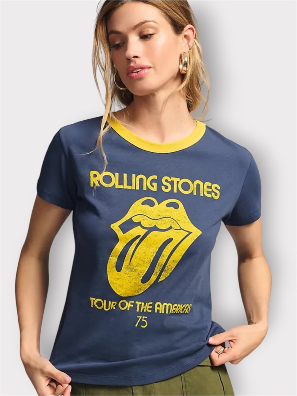 LETLUV for Anthropologie Rolling Stones T-shirt Size XS